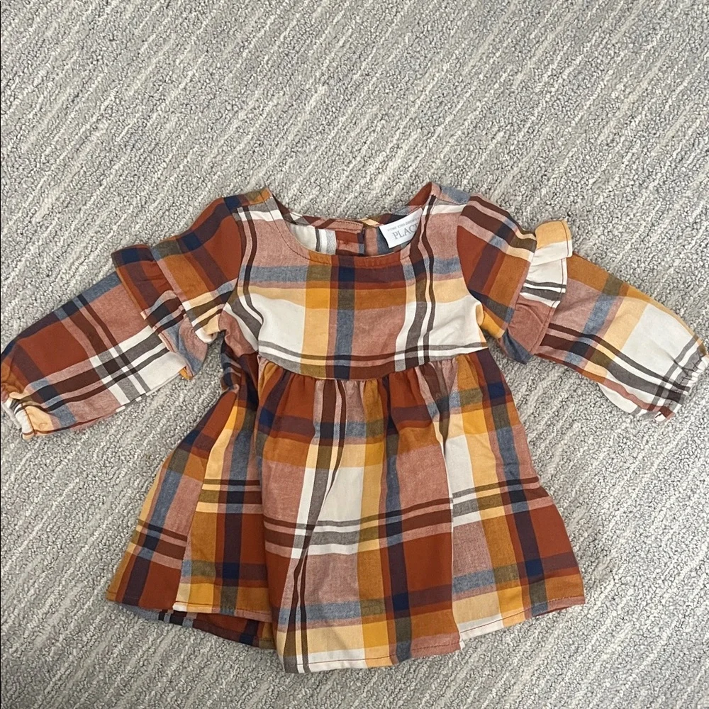 Baby Girl Plaid Long Sleeve Dress with diaper cover 3-6 months NWOT